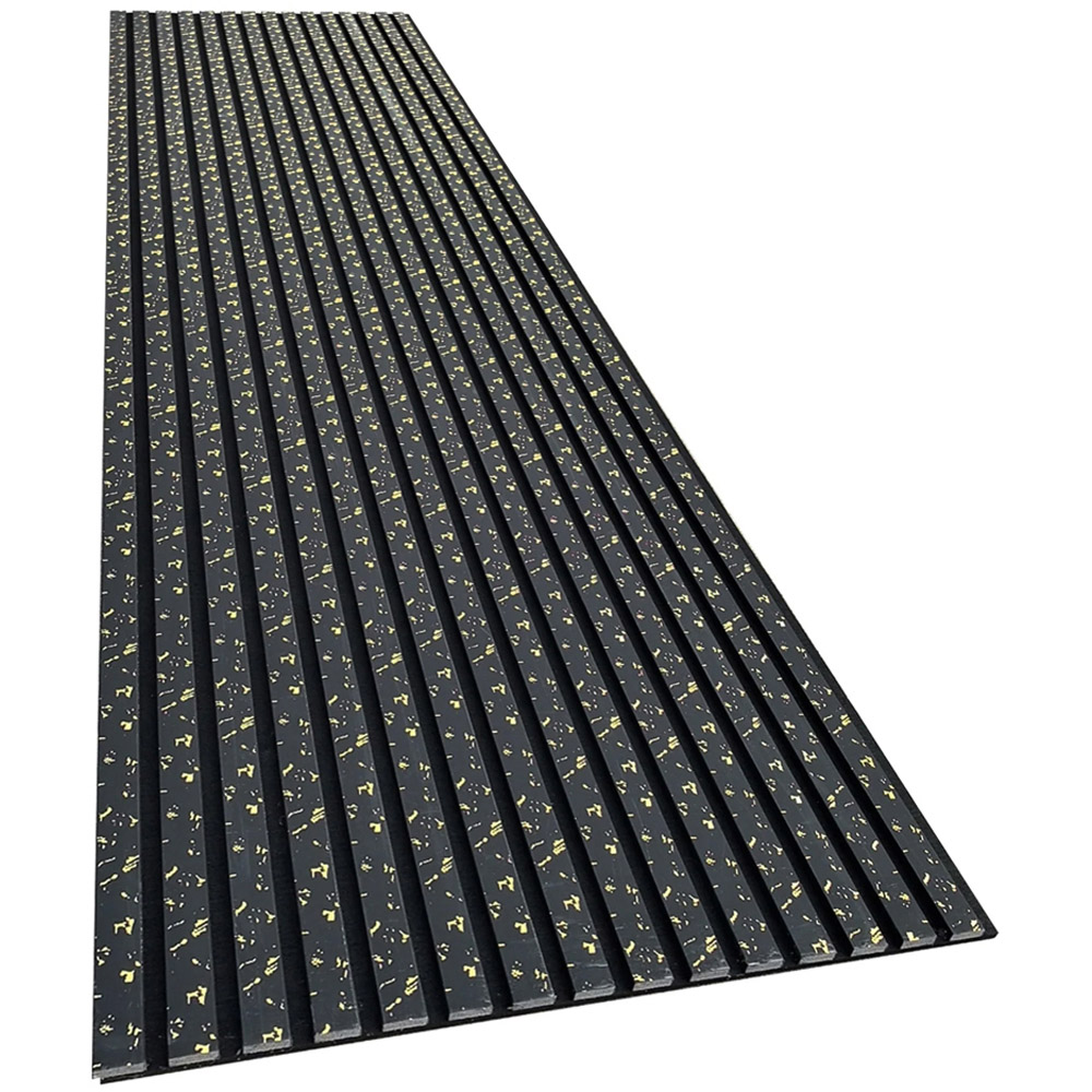 Britwall Black and Gold Dot Design Linear Acoustic Wall Panel 2400 x 600 x 21mm 2 Pack Image 5