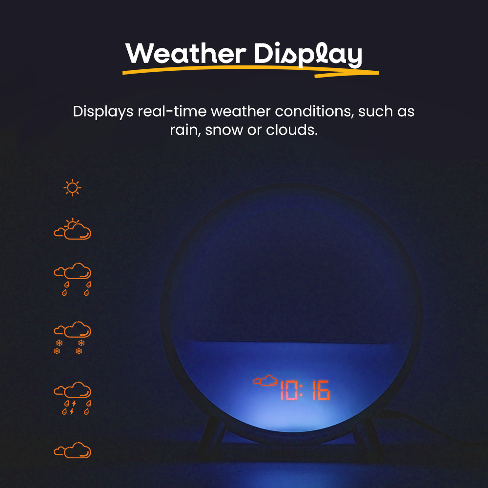 ValueLights Smart App-Control Sunrise Alarm Clock and Nightlight Table Lamp Image 7