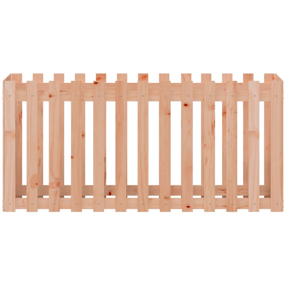 vidaXL Natural Douglas Wood Fence Design Raised Garden Bed 70 x 50 x 150cm Image 4