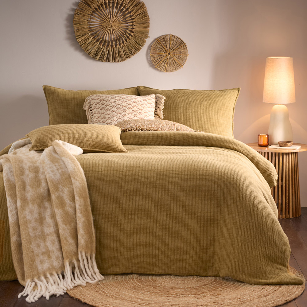 Yard Ribble Super King Size Honey Acid Washed Duvet Cover Set Image 3