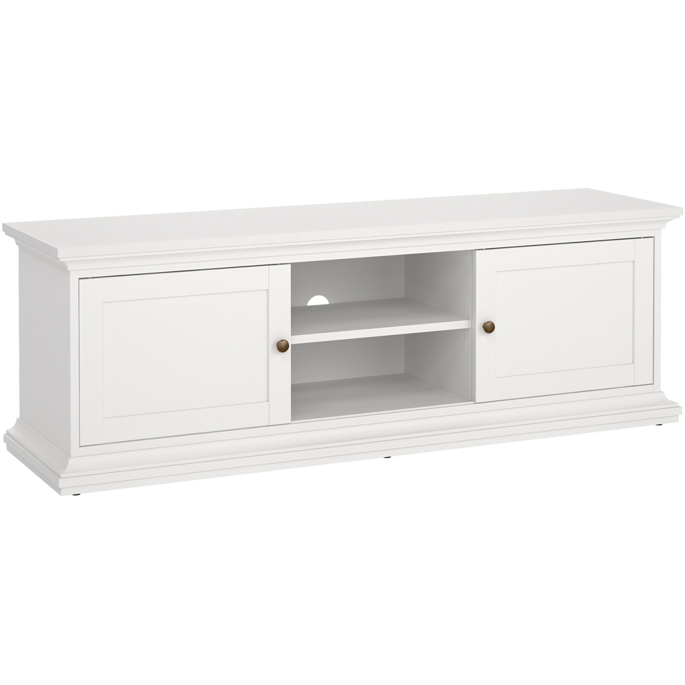 Florence Paris 2 Door 2 Shelf White TV Unit Image 4