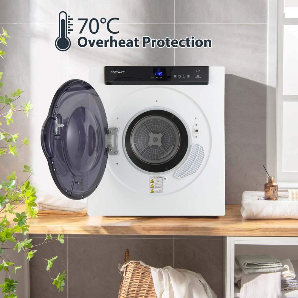 Costway Electric Stainless Steel Compact Clothes Dryer with Multi Layer Filtration 4kg Image 6