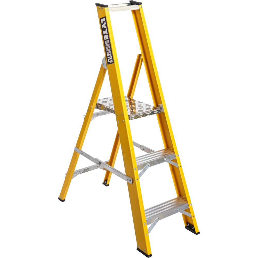 Lyte Ladders and Towers MagnaStep 3 Tread Glassfibre Platform Step Ladder Image 1