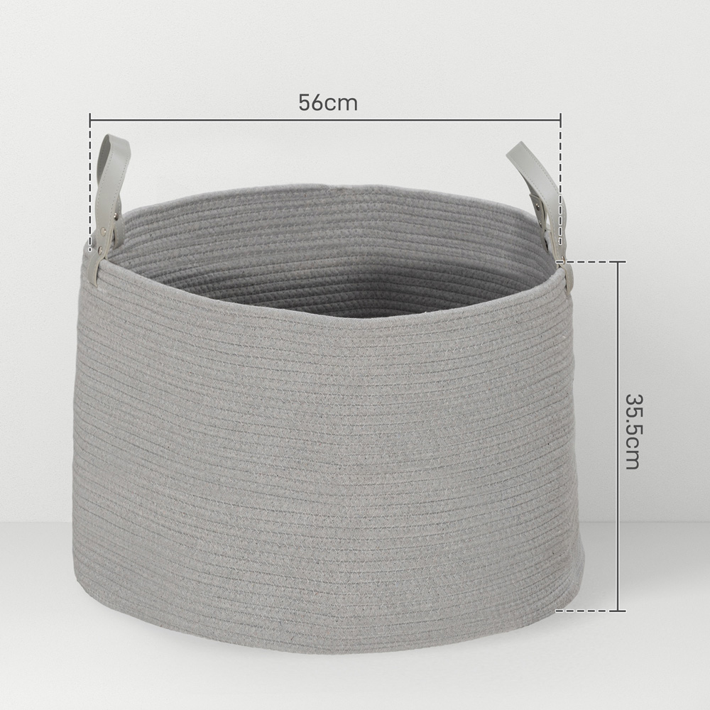 HOMCOM Grey Cotton Rope Laundry Basket 88L Image 7