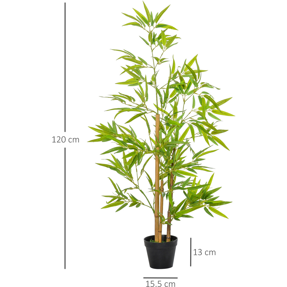 Outsunny Bamboo Tree Artificial Plant In Pot 4ft 2 Pack Image 3