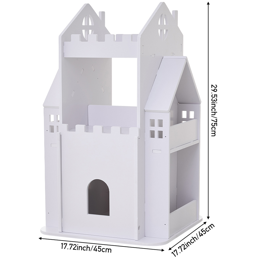 Living and Home 3 Tier White Rotating Kids Castle Bookshelf Image 8