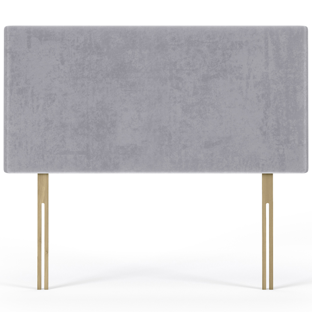 Bedmaster Small Double Seal Grey Naples Velvet Valencia Plain Headboard Image 2