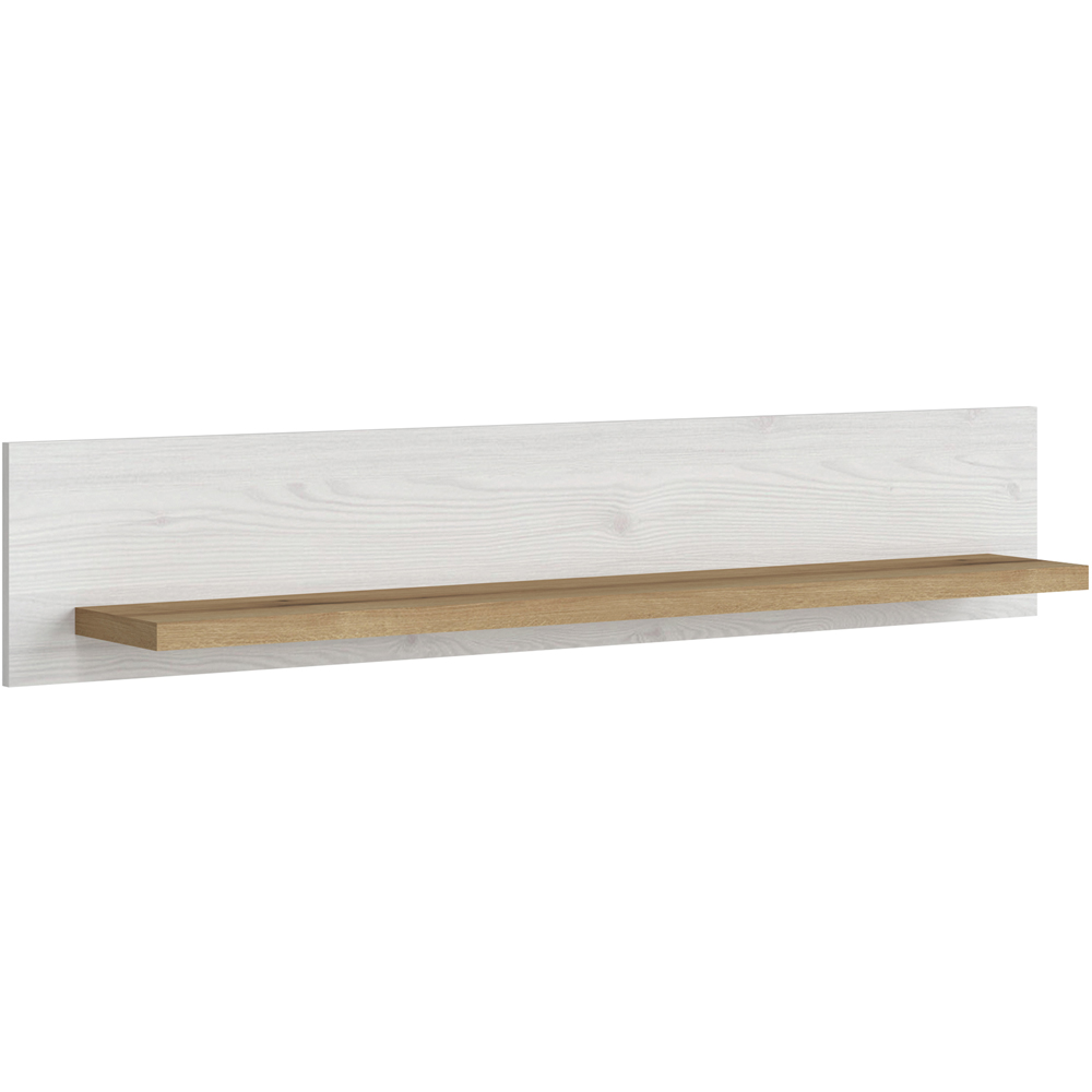 Florence Celesto 135cm White and Oak Floating Shelf Image 2