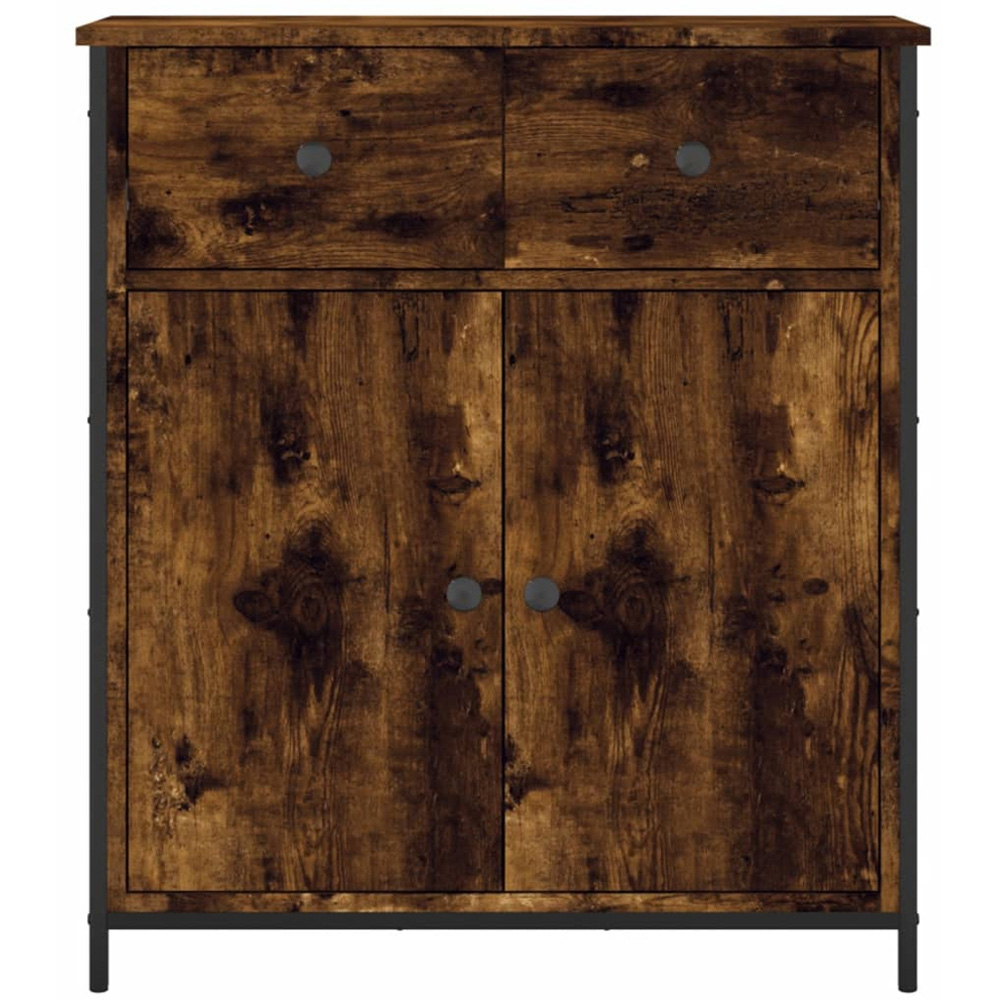 vidaXL 2 Door 2 Drawer Smoked Oak Sideboard Image 6