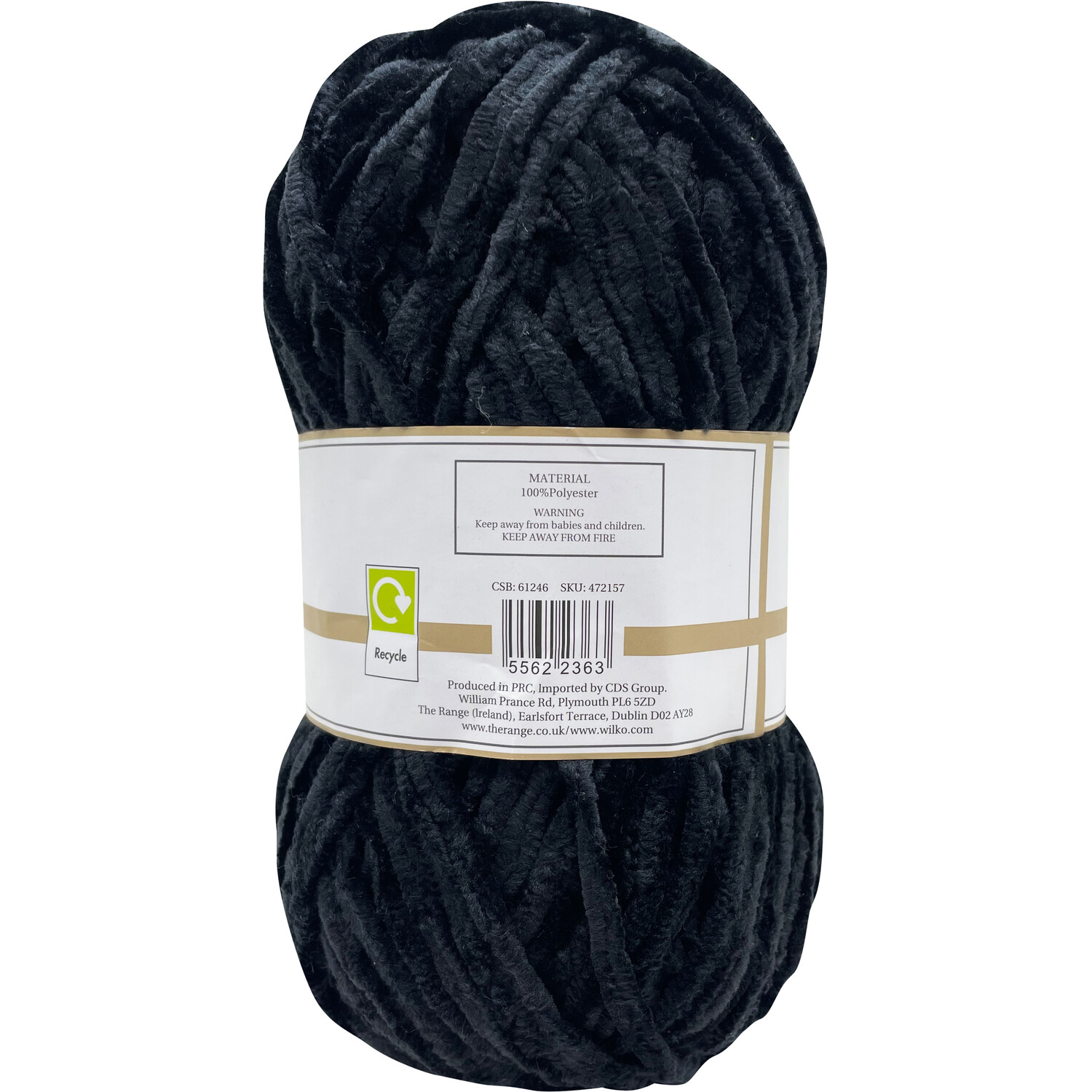 Chenille Yarn Black Image 2