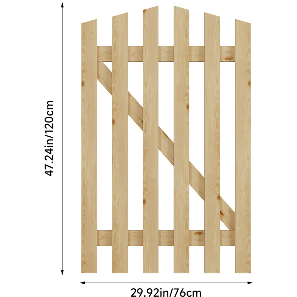 Outdoor Minimalist Nature Wooden Fence Gate, 120 x 76 x 2.5cm Image 8
