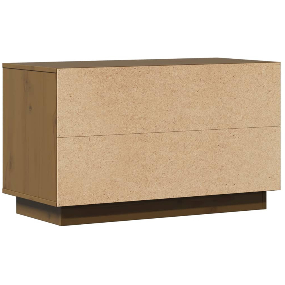 vidaXL Single Door Single Shelf Honey Brown Solid Pine Wood TV Cabinet Image 7