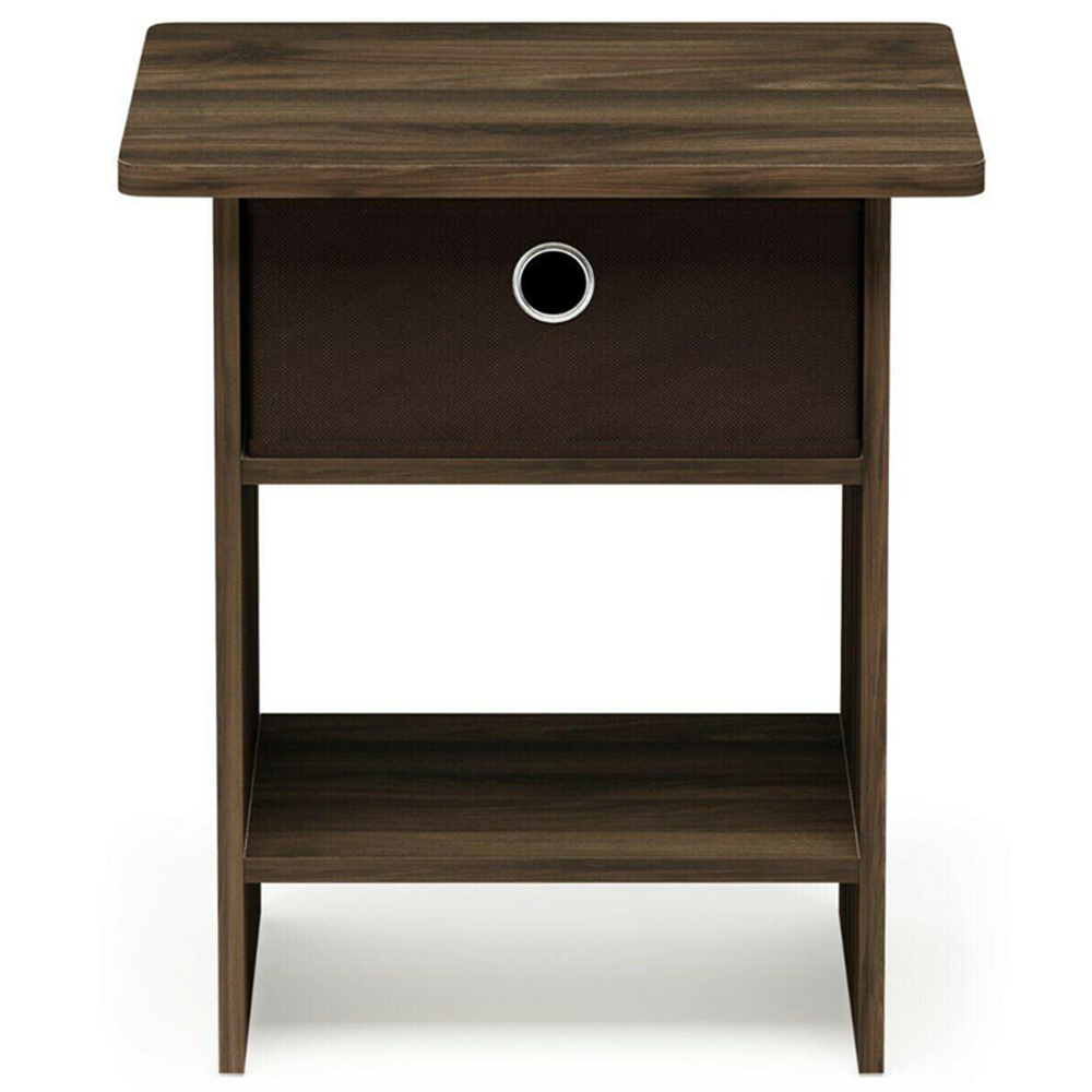 Walplus Dario Single Drawer Single Shelf Dark Brown End Table Image 3