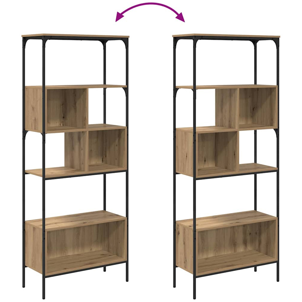 vidaXL 7 Shelf Artisan Oak Bookcase Image 8