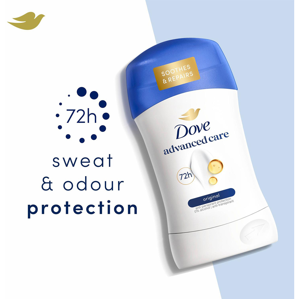 Dove Advanced Care 72H Sweat Protection Anti-Perspirant Deo Stick 50ml 3 Pack Image 6