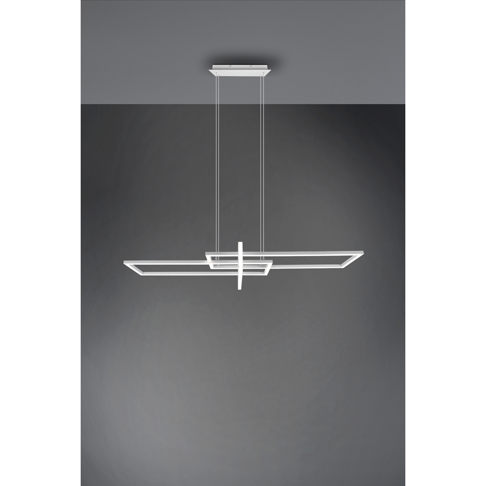 TRIO Salinas Matt White Rectangular LED Pendant Light Image 4