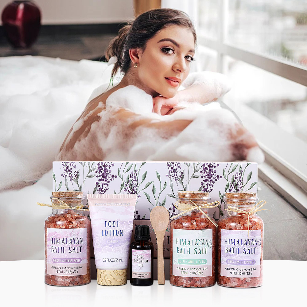 Living and Home 6 Piece Himalayan Bath Salts Spa Gift Set Image 4