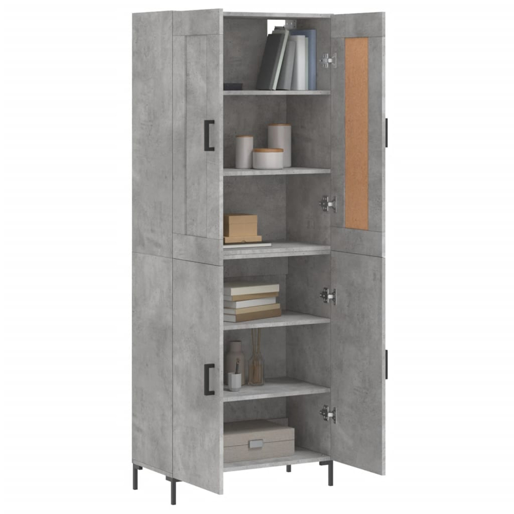 vidaXL 4 Door Concrete Grey Highboard Image 3