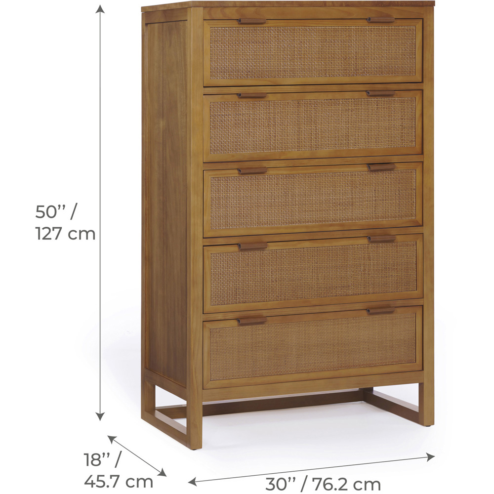 Teamson Home Hatteras 5 Drawer Natural Dresser Image 9