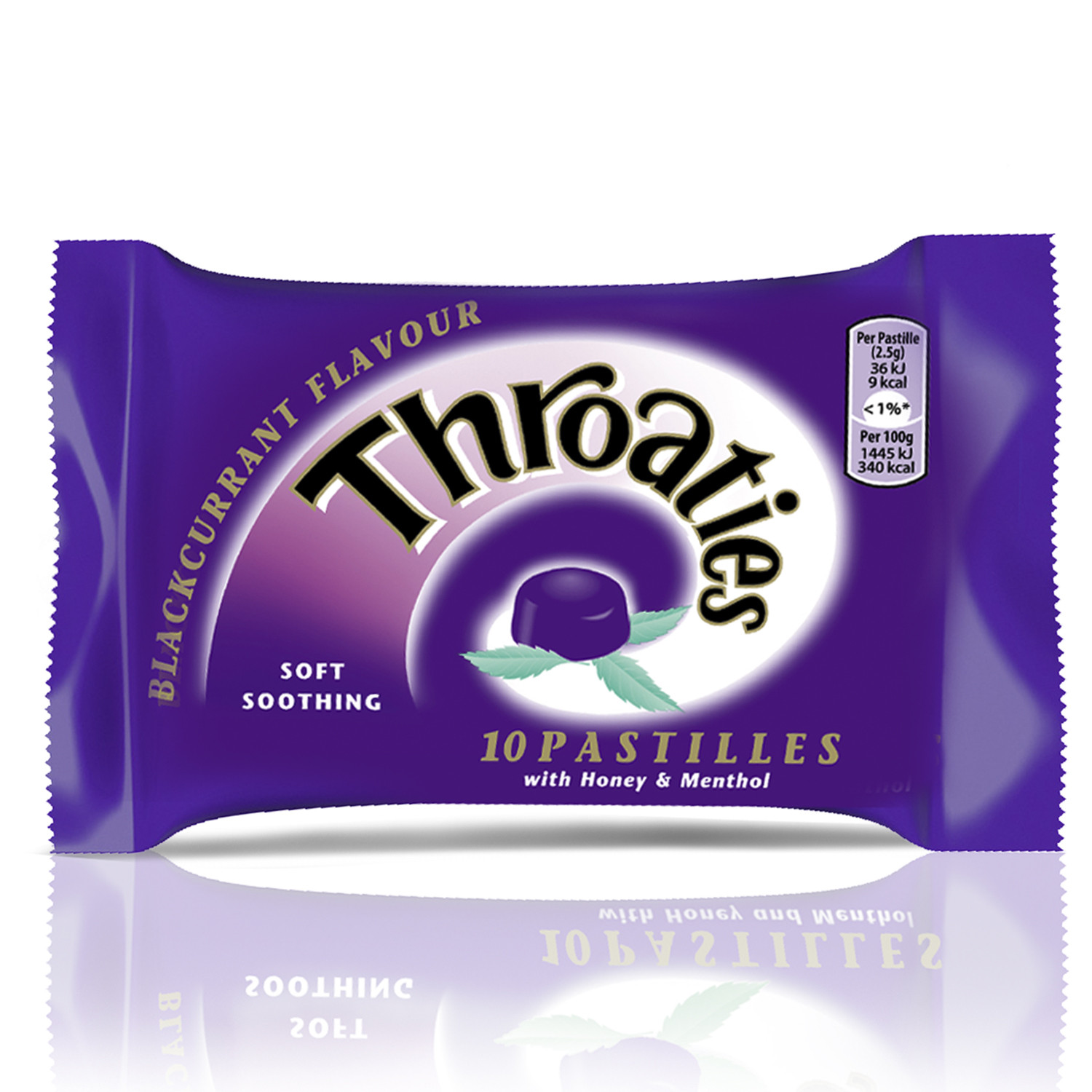 Throaties Blackcurrant with Honey and Menthol Pastilles 10 Pack Image