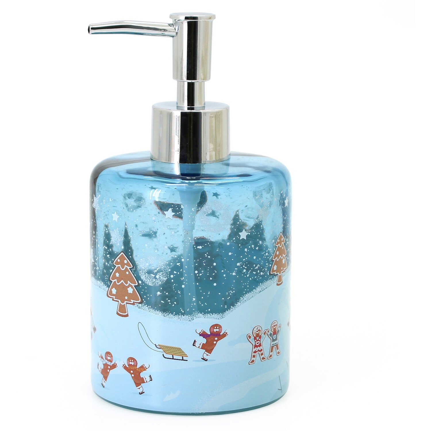 Gingerbread Scene Glass Soap Dispenser Image