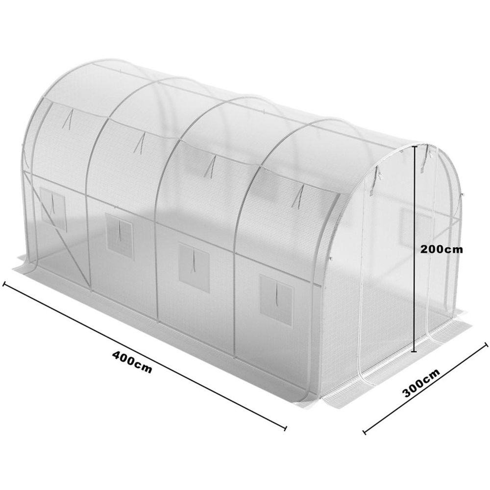 Living and Home White 9.8 x 13ft Outdoor Tunnel Greenhouse Image 7