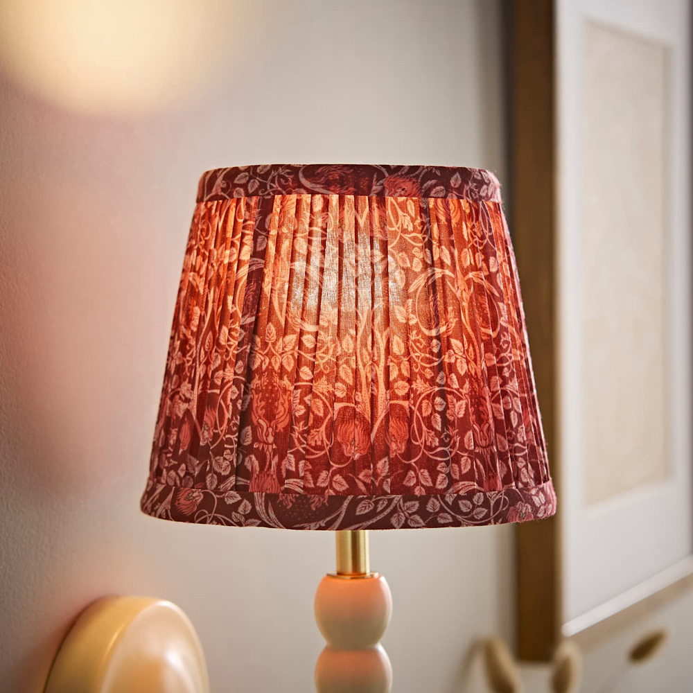 ValueLights Abel Burgundy Floral Pleated Tapered Mini Wall Light Lamp Shade Image 6
