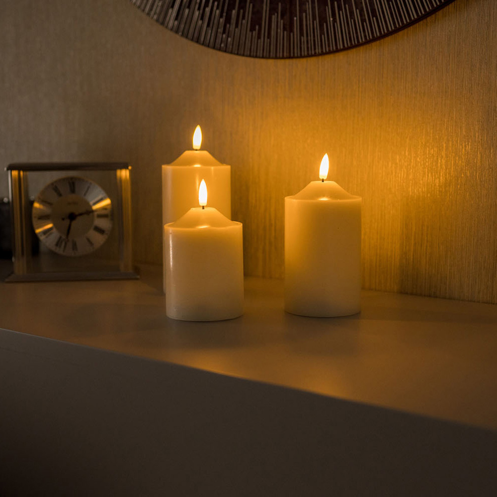 ValueLights Flickering LED Candles with Remote Control 3 Pack Image 2