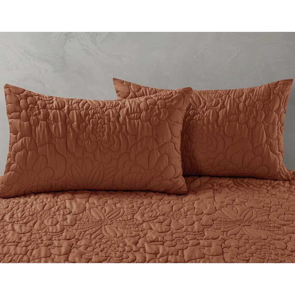 Velosso Alini Double Orange Floral Quilted Duvet Cover Set Image 2