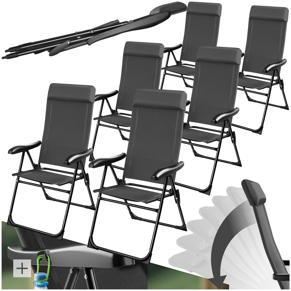 tectake Set of 6 Lightweight Foldable Camping Chair Image 2