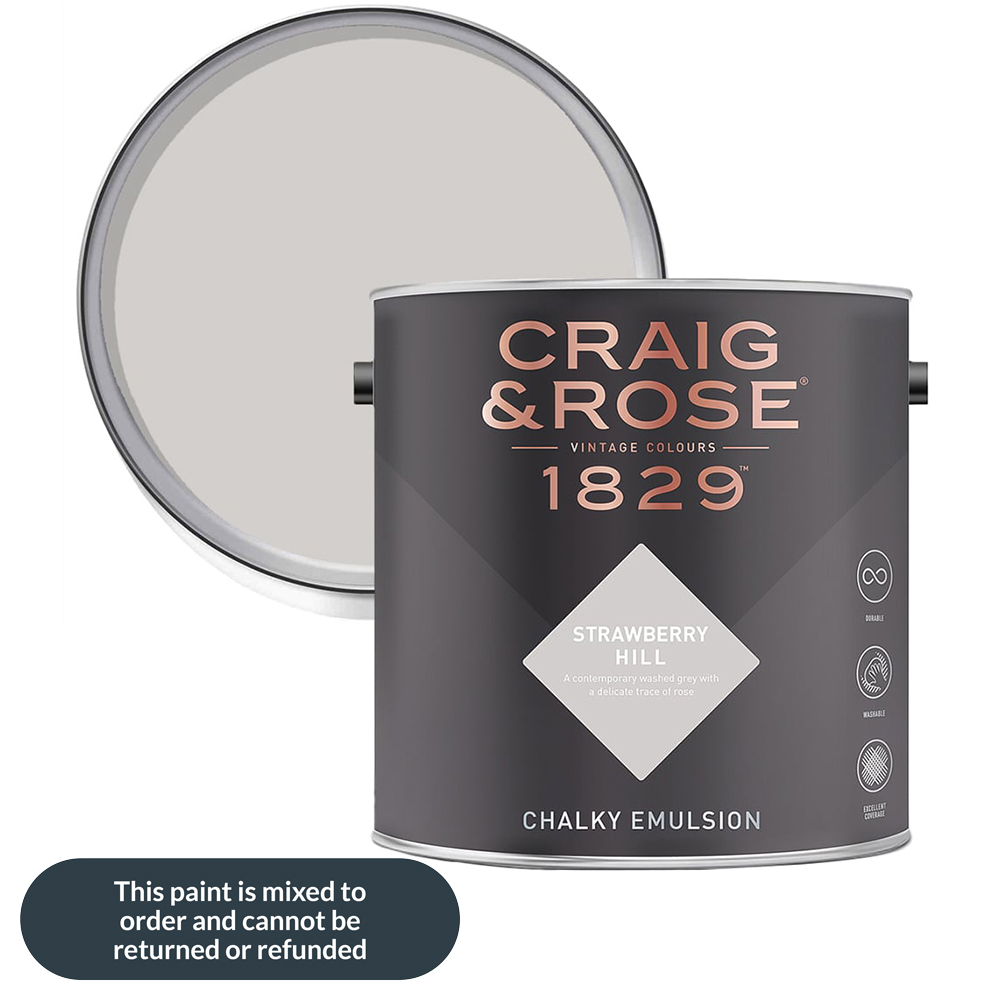 Craig & Rose 1829 Vintage Walls and Ceilings Strawberry Hill Chalky Matt Emulsion Paint 2.5L Image 1