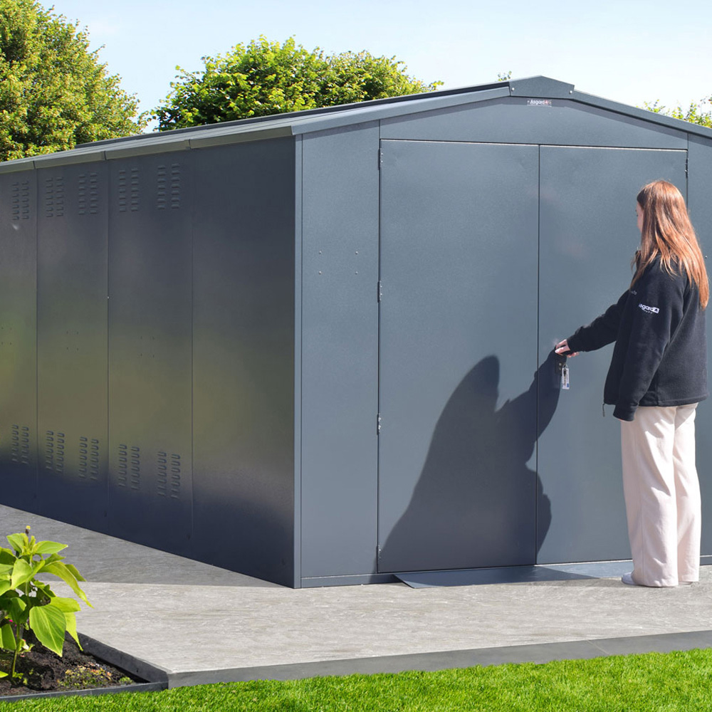 Asgard Gladiator 7 x 18ft Double Door Green High Security Apex Garden Shed Image 9