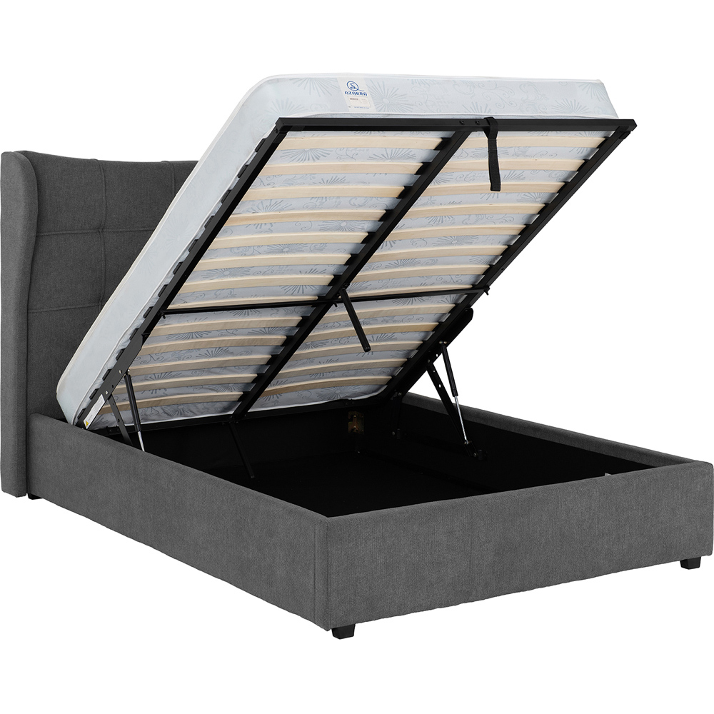 Seconique Verona Double Grey Fabric Gas Lift Ottoman Bed Frame Image 5