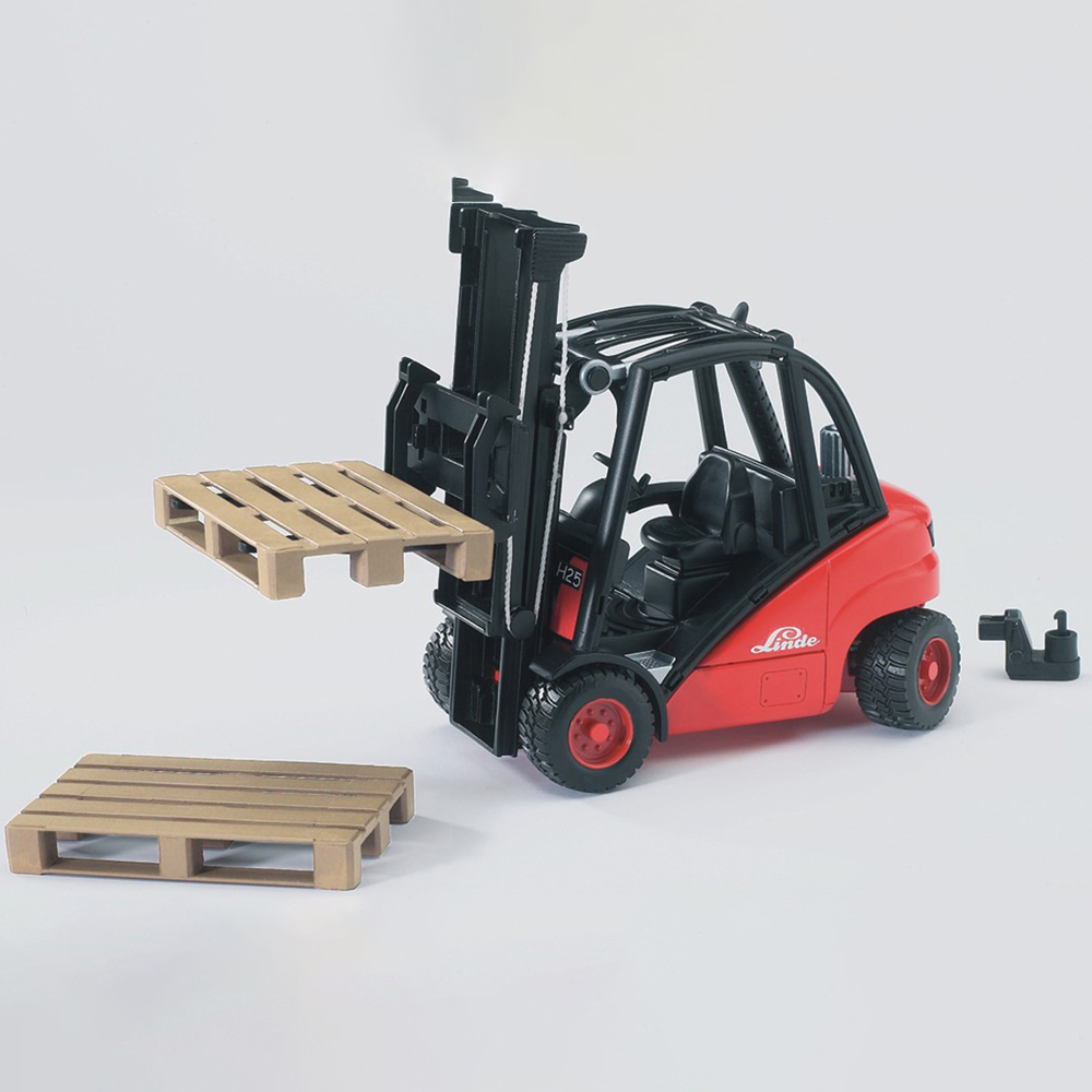 Bruder Kids Linde H30D Forklift with 2 Pallets Playset Model Image 3