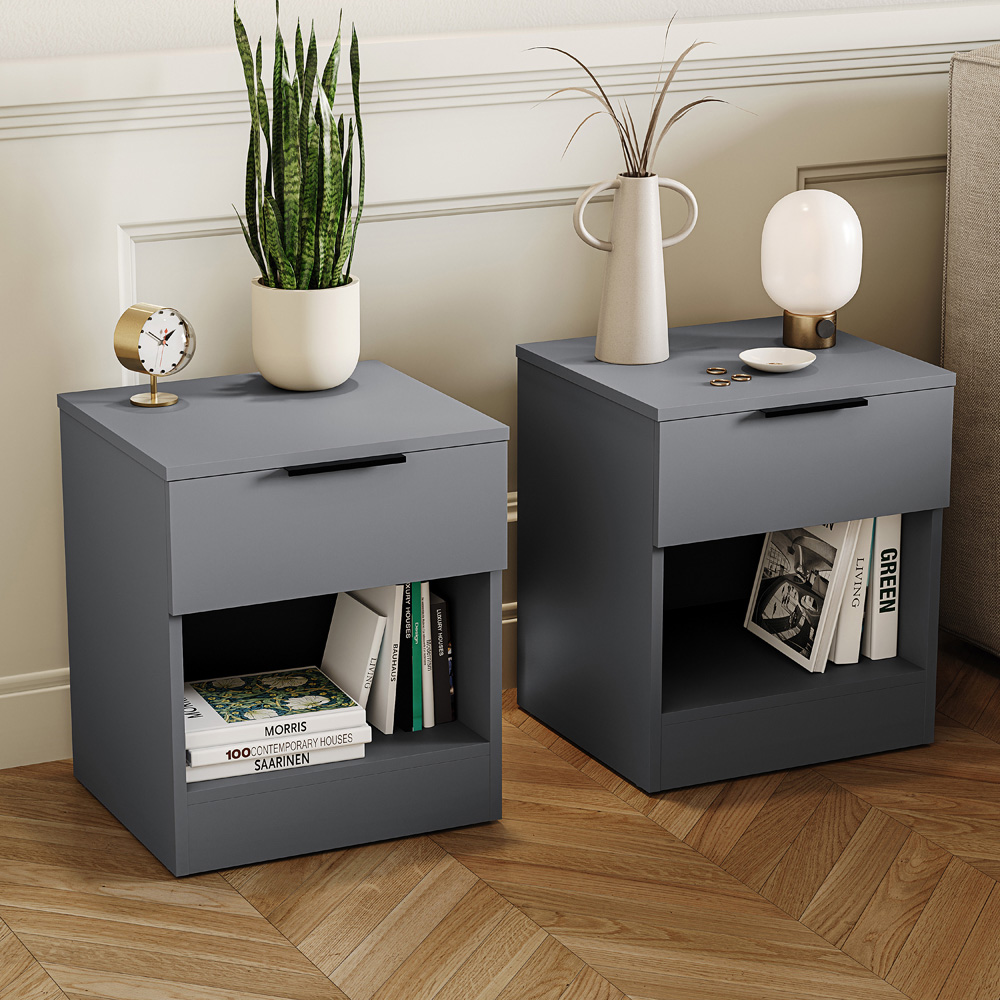 VIDA DESIGNS Trega Grey 4 Piece Bedroom Furniture Set Image 2
