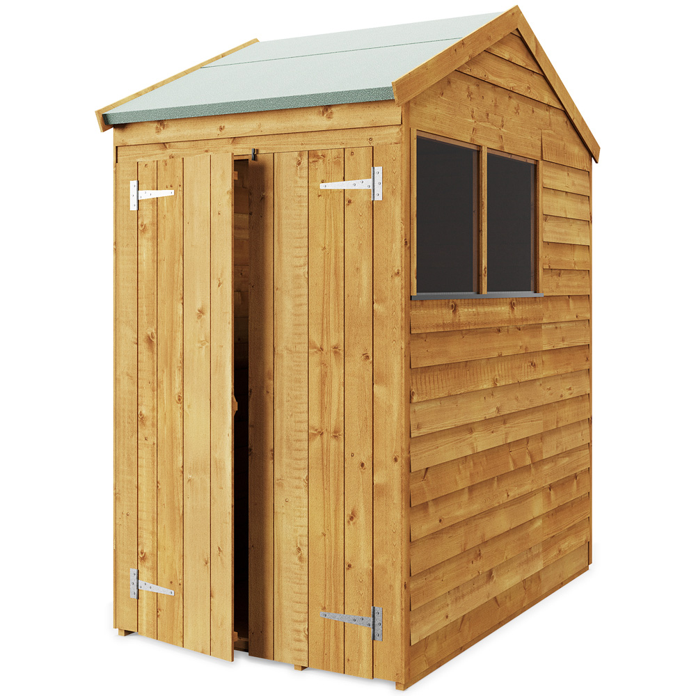 StoreMore 4 x 6ft Double Door Overlap Apex Shed with Window Image 1