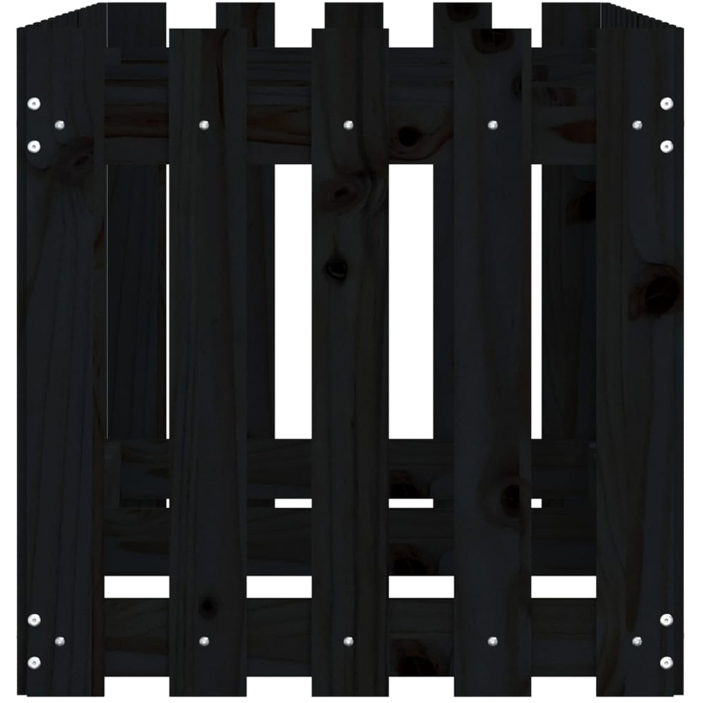 vidaXL Black Solid Pine Wood Fence Design Raised Garden Bed 50 x 150 x 50cm Image 4
