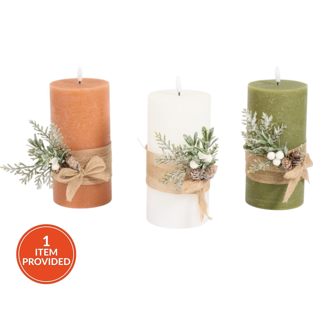 Hessian Pine LED Candle Image 1