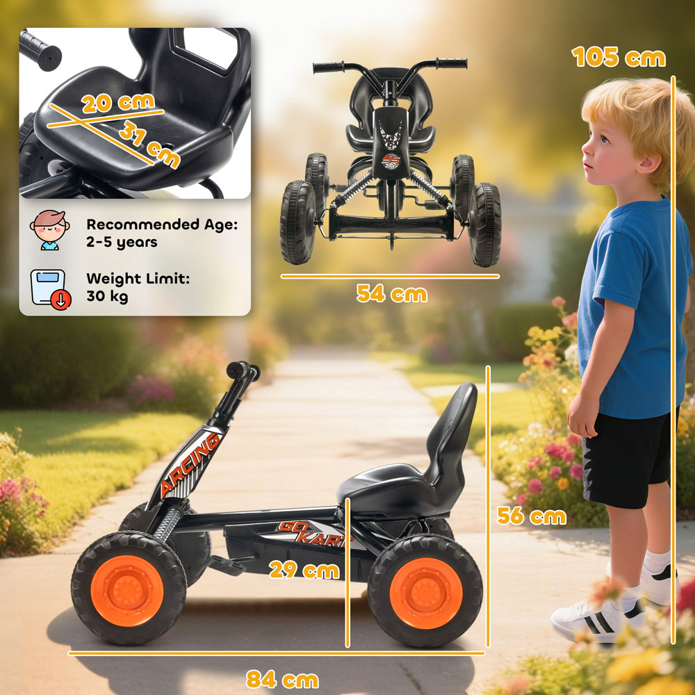 Tommy Toys AIYAPLAY Black Kids Pedal Go Kart Image 9