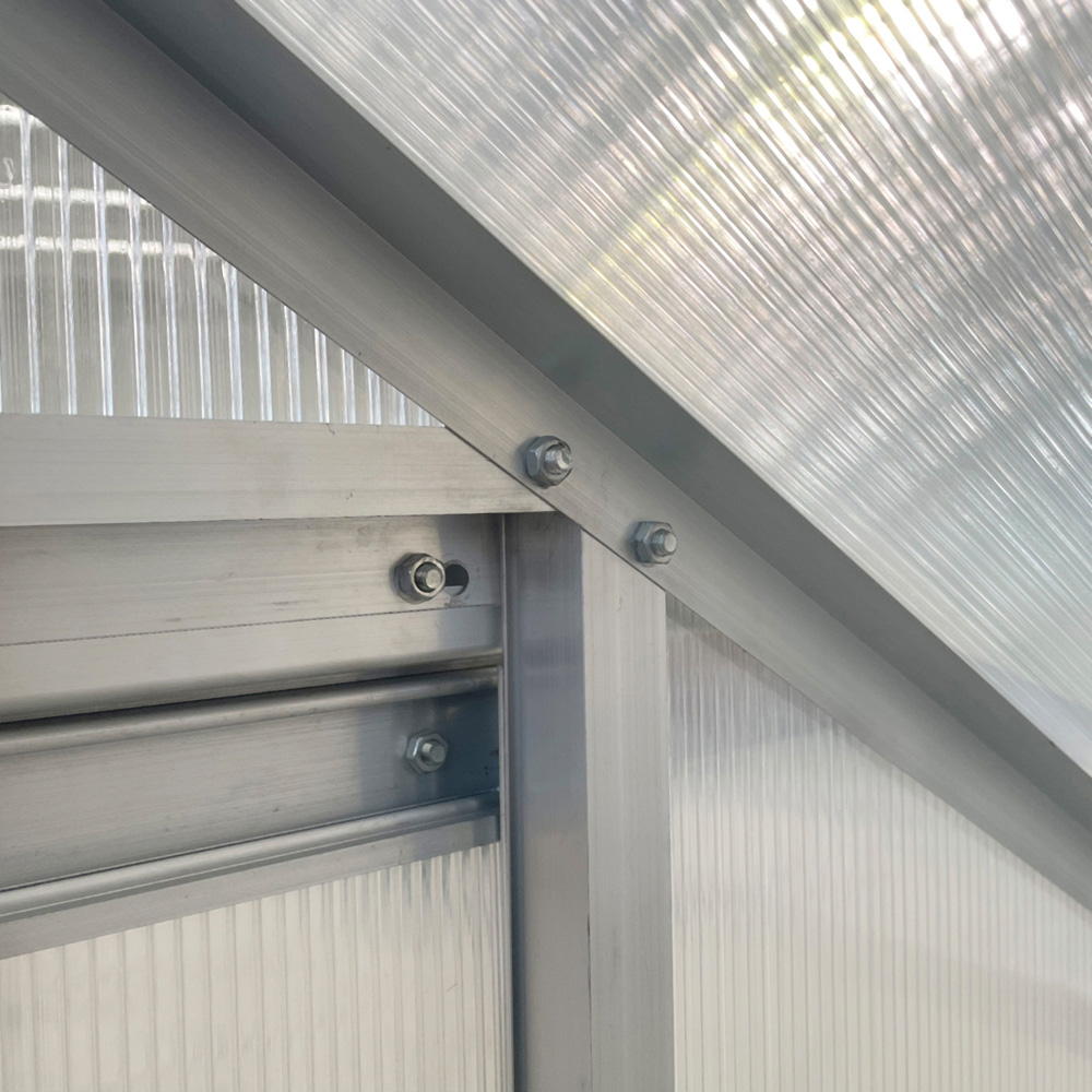 Outsunny 6 x 4ft Lean to Wall Polycarbonate Aluminium Walk-In Greenhouse Image 3