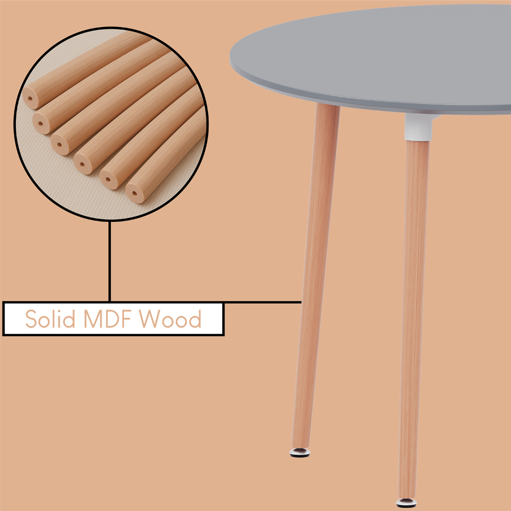 Vida Designs Batley 4 Seater Round Dining Table Grey Image 6