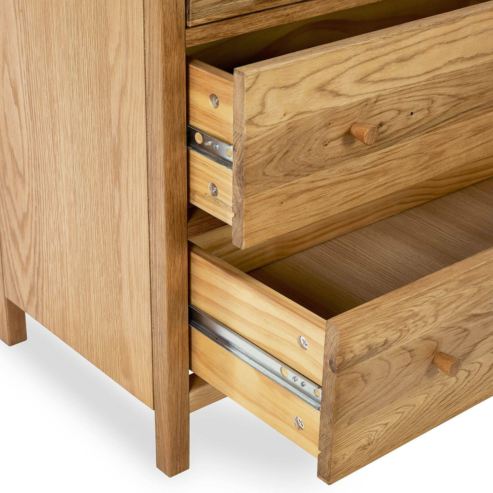Julian Bowen Coxmoor 3 Drawer Oak Chest of Drawers Image 7