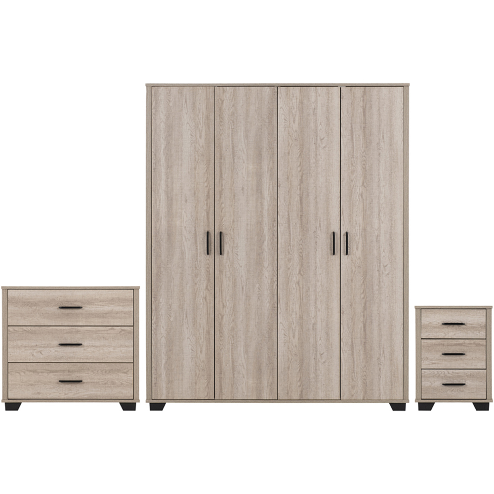 Seconique Oliver Light Oak Effect 4 Piece Bedroom Furniture Set Image 2