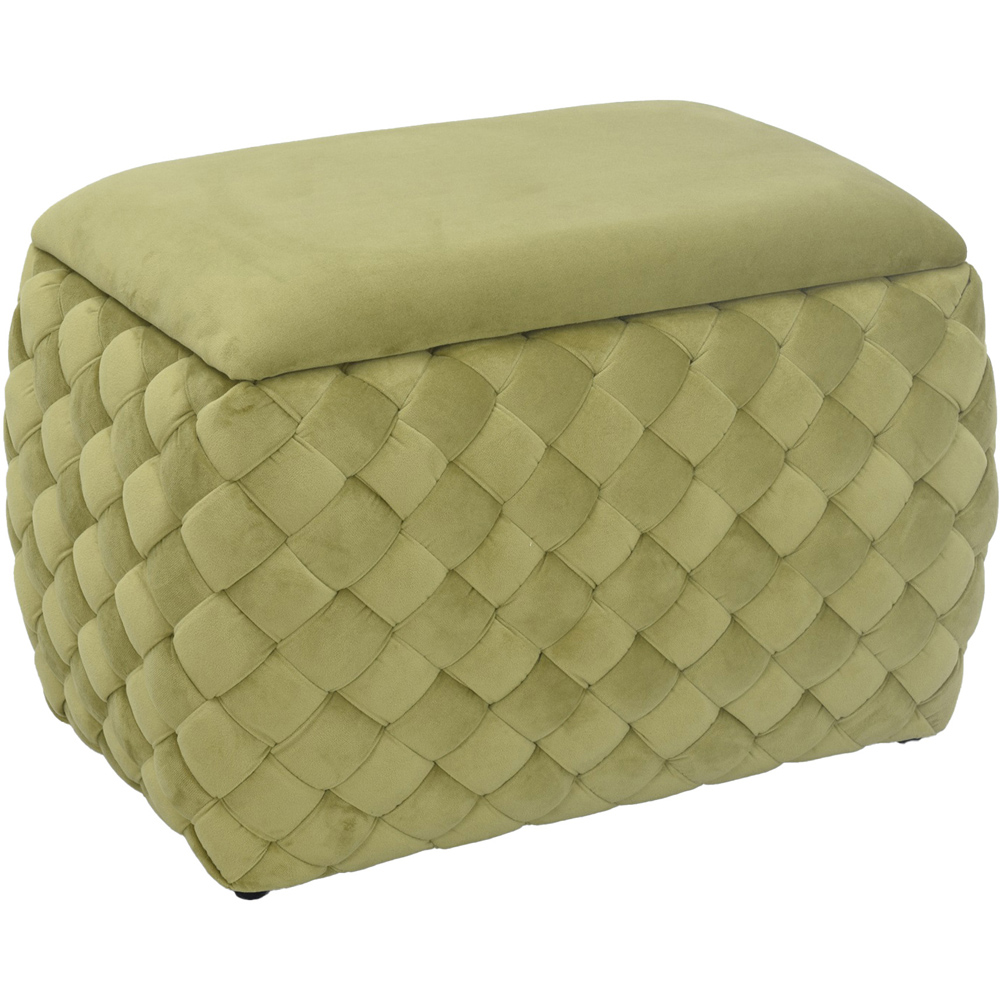 Artemis Home Plumeo Green Velvet Storage Ottoman Image 3
