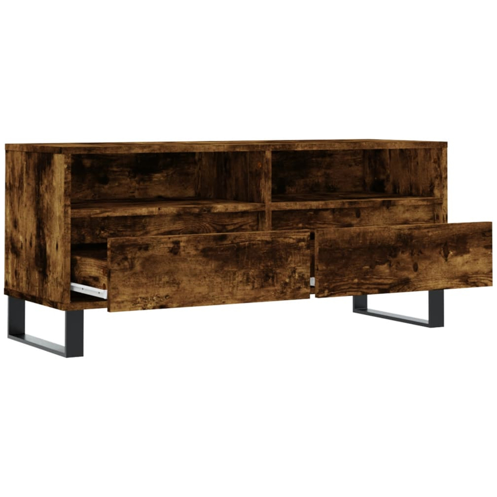 vidaXL 2 Drawer 2 Shelf Smoked Oak TV Cabinet Image 6
