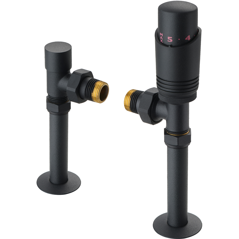 Terma Matt Textured Black Pipe Sleeving and Metal Collar Set 130mm Image 4