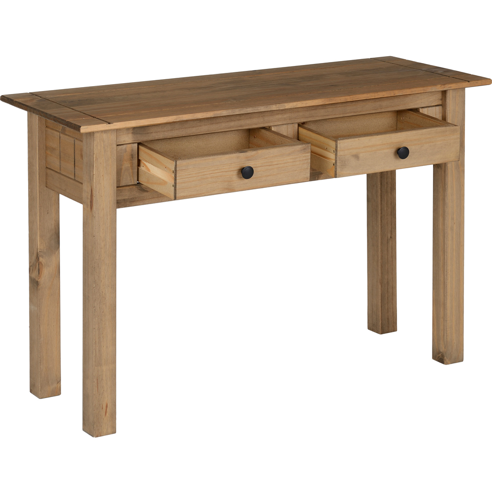 Seconique Panama 2 Drawer Natural Wax Console Table Image 5