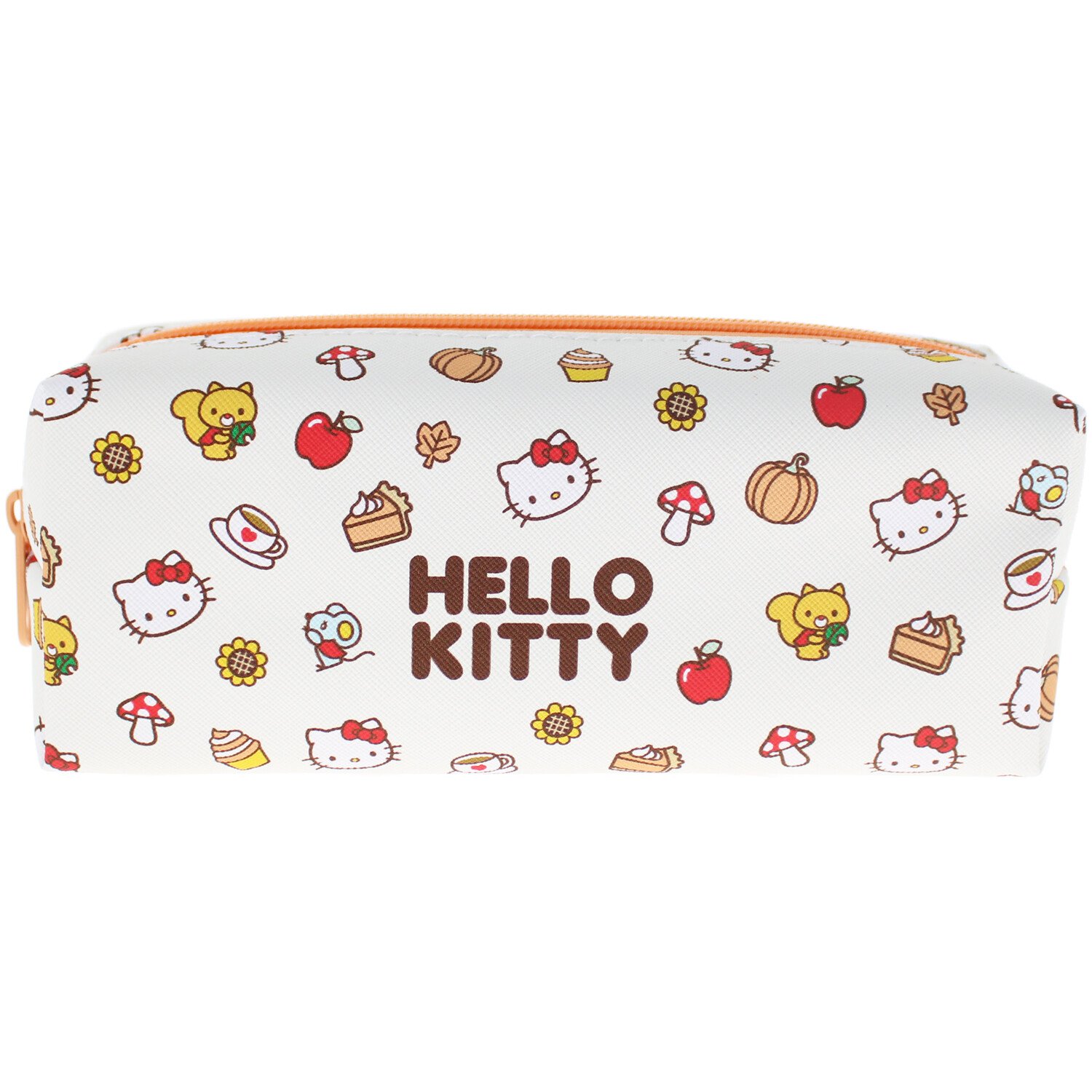 Pumpkin Hello Kitty Pencil Case White and Orange Image 1