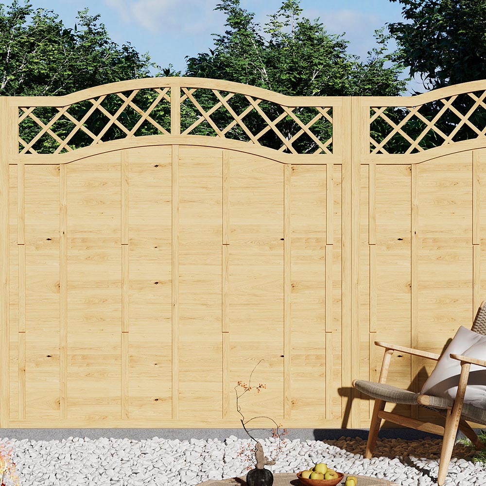 Living and Home 6 x 6ft Lattice Top Wooden Garden Fence Panel Image 2