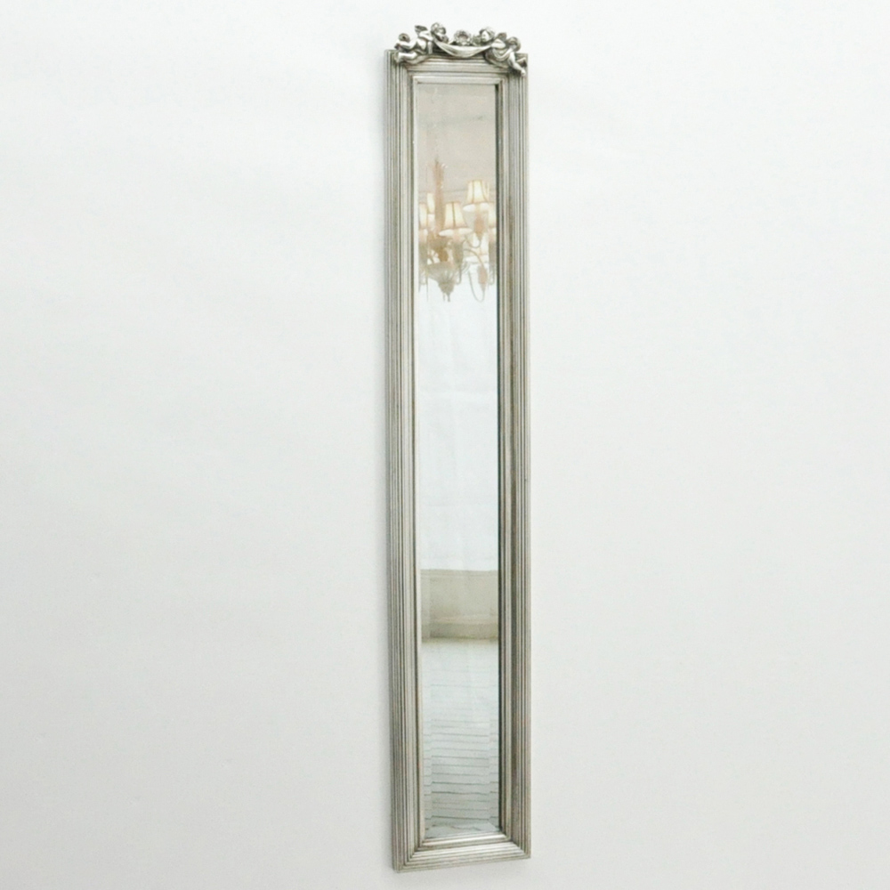 Acacia Home Silver Framed Slim Wall Mirror 109 x 13cm Image 3